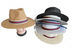 лятна шапка, мъжка с широка, цветна лента (6 разцветки)