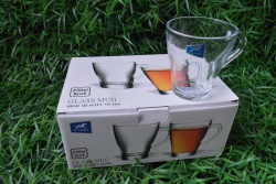 ИЗДЕЛИЕ от стъкло, чаши 6 бр. за кафе 9,5х8,5 см. цветна кутия (Промоция- при покупка над кашон 12 бр. базова цена 7,10 лв.)