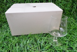 изделие от стъкло, чаши 6 бр. казабланка 180 мл. 7,3х7,5 см. кафяво стъкло, цветна кутия (12 комплекта в кашон)