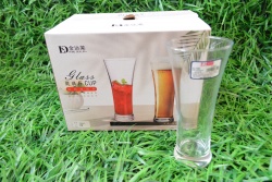 изделие от стъкло, чаши 6 бр. подходящи за коктейли и др. 8х18 см. 350 мл. цветна кутия (8 комплекта в кашон)