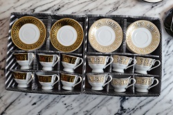сервиз 6 бр. керамични чаши за кафе 220 ml. в кутия 29,5х9х30,5 см. 2 модела