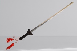 метална играка меч, метален, разгъваем с пластмасова дръжка от 15 до 87 см.