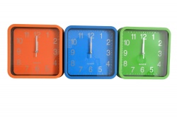 часовник, стенен, квадрат 23 см. едноцветена рамка (2 цвята )