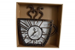 дървен сувенир, часовник- рул с въже, светло син 22,5x3x33 см. морски дизайн