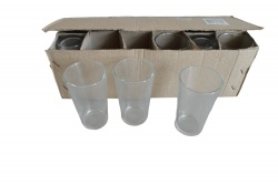 изделие от стъкло, чаши, малки за алкохол 12 бр. кафява кутия 8,5х5 см.