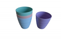 домашна потреба, чаши, цветни 4 бр. 8х8 см. пластмаса ML156