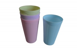 домашна потреба, чаши, цветни 4 бр. 9,5х15 см. пластмаса CX22