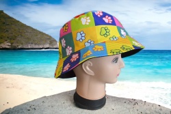 лятна шапка- идиотка 58 см. морски дизайн, цветна с лапички (12 бр. стек 2 разцветки)