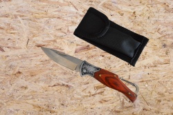 джобен нож, дървена дръжка 17 см. с тока, сгъваем в калъф (12 бр. в кутия)