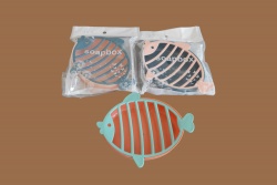 домашна потреба от пластмаса, сапунерка с подложна чинийка, риба 16х12х2,5см. 4 разцветки JYX01