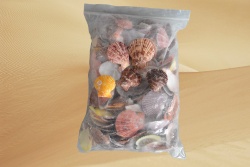 морски естествен сувенир, миди, цветни, разляни, между 4 и 6 см. (1 кг. в торба)