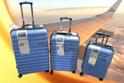 чанти, тип куфари 3 бр. карбонови, разгъващи се, двуцветни от синьо към тъмно синьо 68х50х30 см. 58х42х25 см. 50х35х25 см.(R3)
