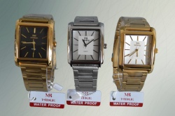 ръчен часовник, мъжки, дизайн Ролекс 2024 златиста и сива метална верижка в същият цвят, правоъгълен дисплей 3 разцветки