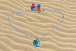 плажна чанта, текстил с P.U. дръжки, синьо/ бяло райе 48х34 см.(R3)
