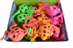 детска играчка от дунапрен и пластмаса, водна помпа с животни отгоре, цветна, гравирана, ярка, трицветна (24 бр. в кутия) 969-38B(R3)