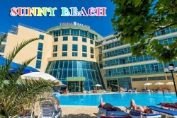 сувенир, магнитнa пластикa SUNNY BEACH HOTEL PALACE двуизмерен 8,5х5,5 см. (R4)