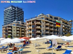 сувенир, магнитнa пластикa SUNNY BEACH Golden Rainbow двуизмерен 8,5х5,5 см. (R4)