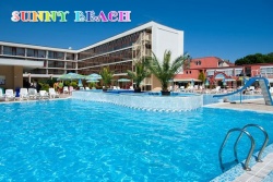 сувенир, магнитнa пластикa SUNNY BEACH Hotel Meridian двуизмерен 8,5х5,5 см. (R4)