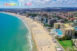 сувенир, магнитнa пластикa SUNNY BEACH HOTEL HOTEL HOTEL BLUE BAY  8,5х5,5 см. (R4)