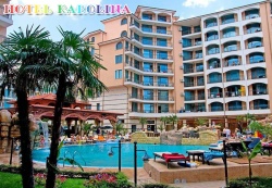 сувенир, магнитнa пластикa SUNNY BEACH HOTEL Karolina двуизмерен 8,5х5,5 см. (R4)