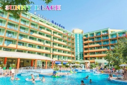 сувенир, магнитнa пластикa SUNNY BEACH HOTEL NOBEL двуизмерен 8,5х5,5 см. (R4)